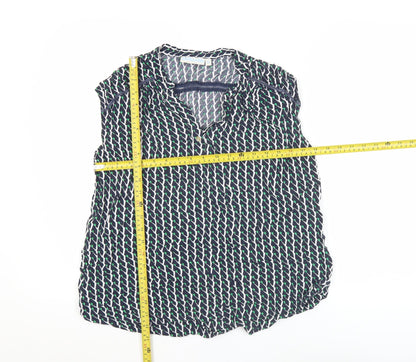 JoJo Maman Bébé Women's Multicoloured Geometric Sleeveless Tunic Blouse Size S
