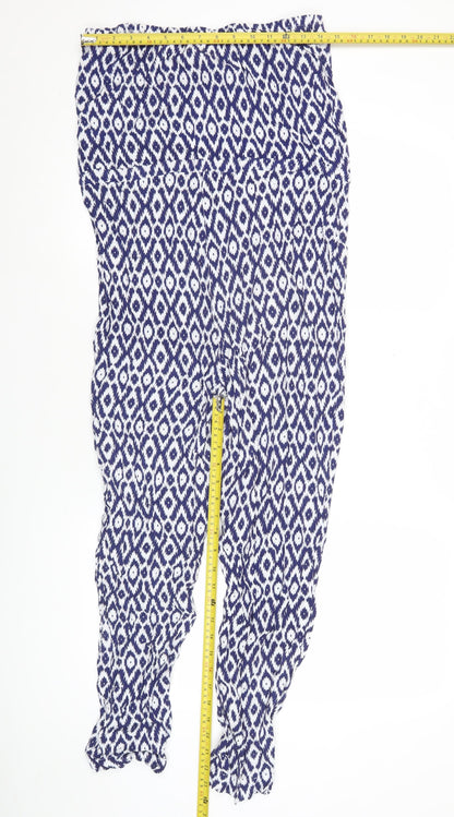 Debenhams Women’s Blue Geometric Sleeveless Wide-Leg Jumpsuit Size 12