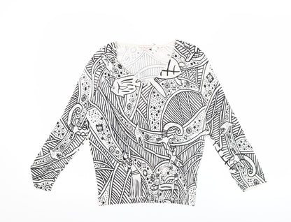 New Sensation Women’s Multicoloured Long Sleeve V-Neck Top S