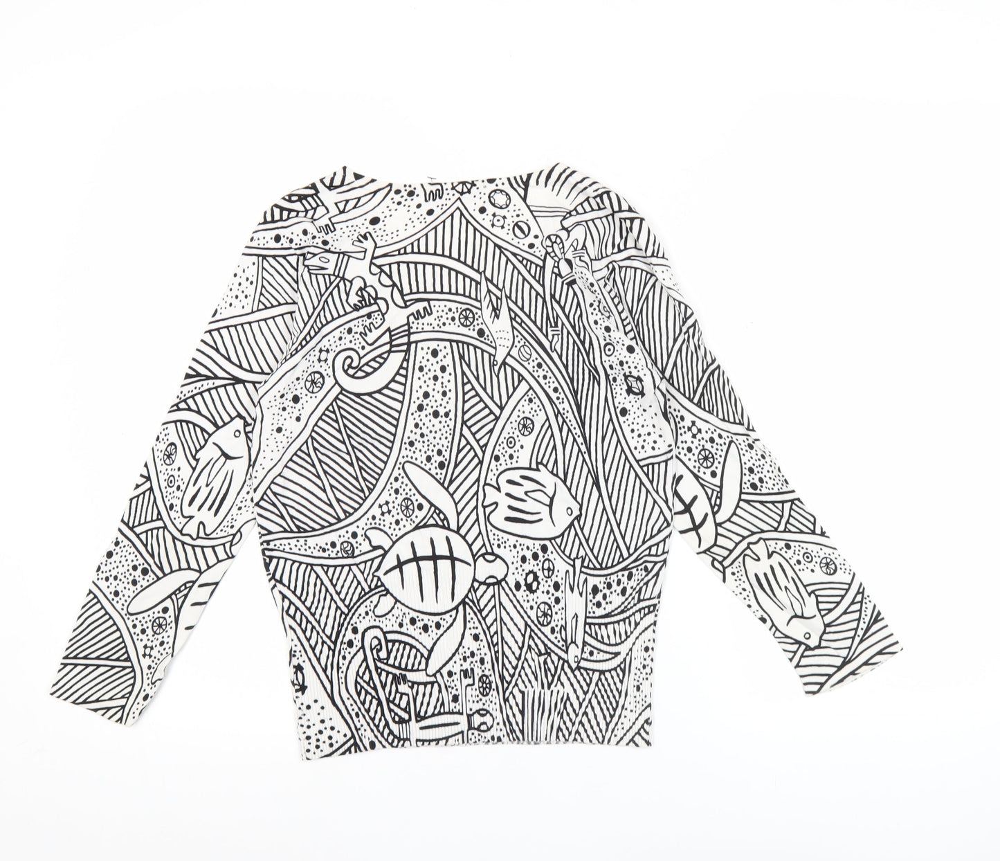 New Sensation Women’s Multicoloured Long Sleeve V-Neck Top S