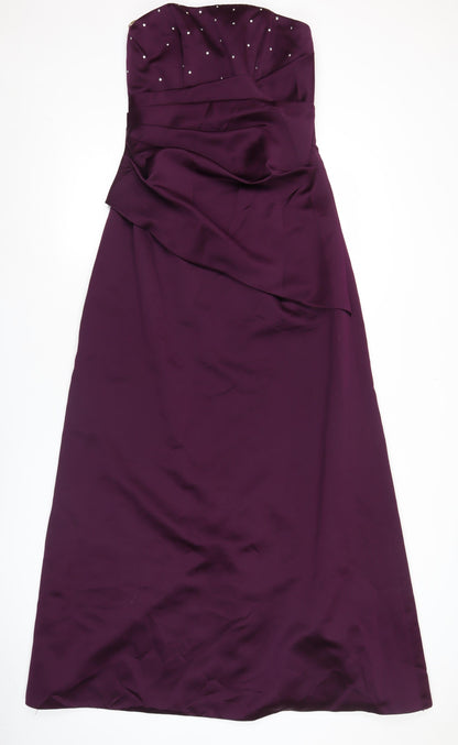 Forever Yours Women’s Purple Long Strapless Formal Dress Size 10