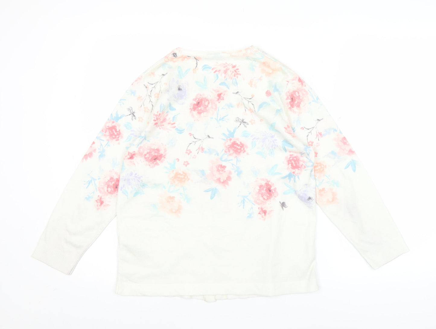 Tu Women Multicoloured Floral Cardigan Size 10 Crew Neck