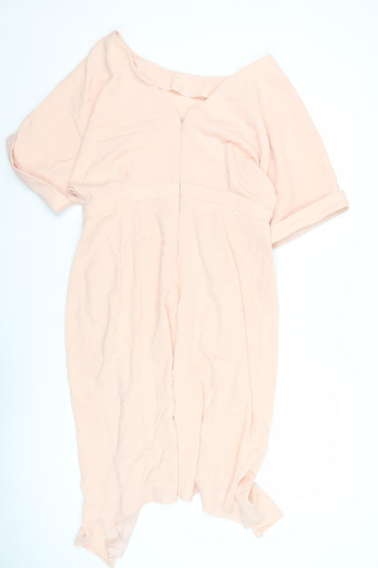 ASOS Women's Pink Off Shoulder Bodycon Dress Size 16