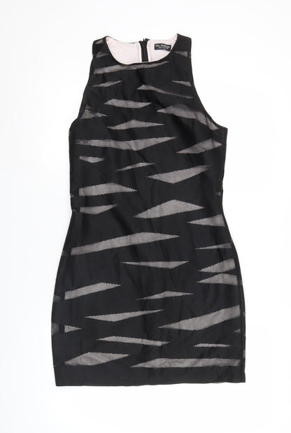 Miss Selfridge Women’s Black Sheath Dress Size 12 Party Cocktail Mesh