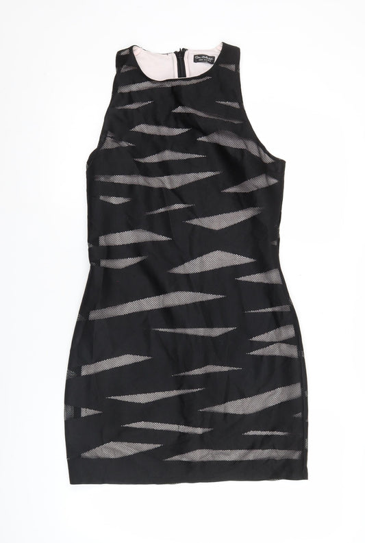 Miss Selfridge Women’s Black Sheath Dress Size 12 Party Cocktail Mesh