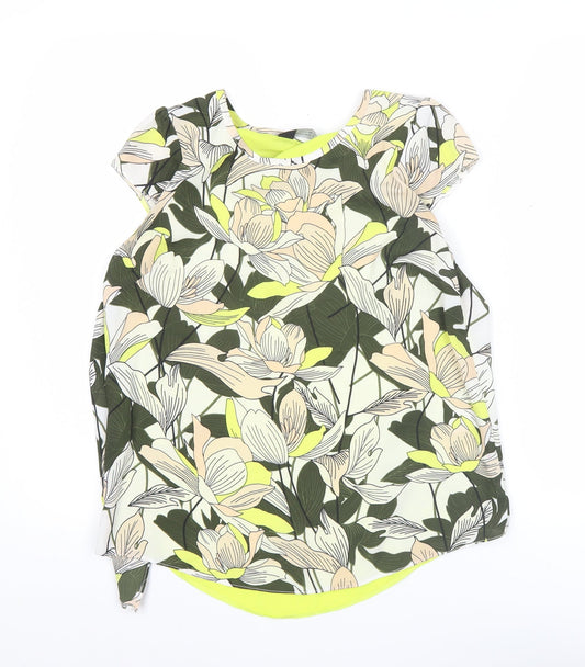 Dorothy Perkins Womens Floral Blouse Size 8 Multicoloured Chiffon Tunic Top