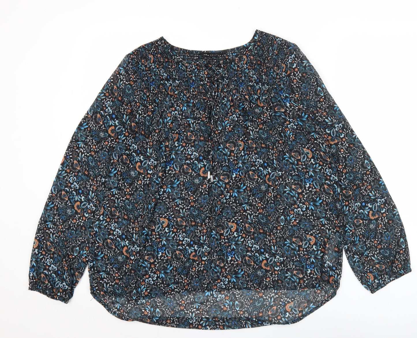New Look Women's Multicoloured Floral Blouse Size 12 Tunic Style