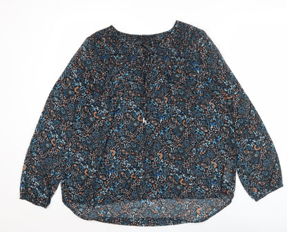 New Look Women's Multicoloured Floral Blouse Size 12 Tunic Style