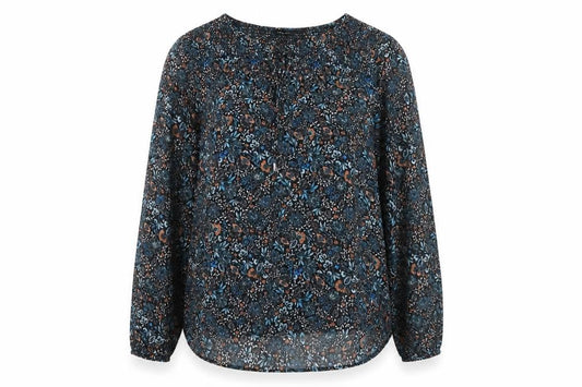 New Look Women's Multicoloured Floral Blouse Size 12 Tunic Style