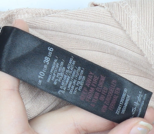 Miss Selfridge Women’s Beige Bodycon Mini Dress Size 10 Sleeveless