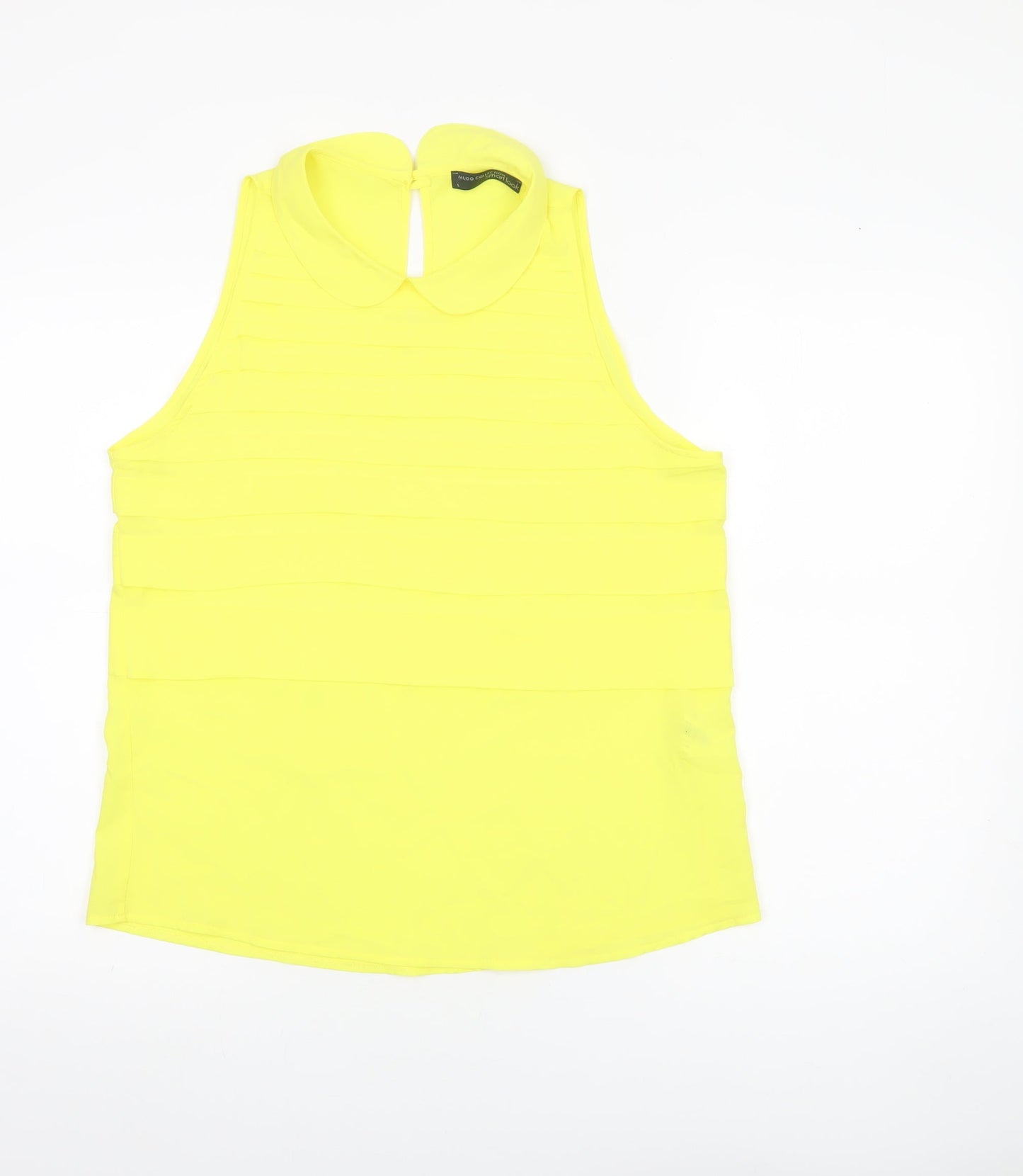 Mudo Collection Women’s Yellow Sleeveless Collared Blouse L