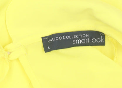 Mudo Collection Women’s Yellow Sleeveless Collared Blouse L