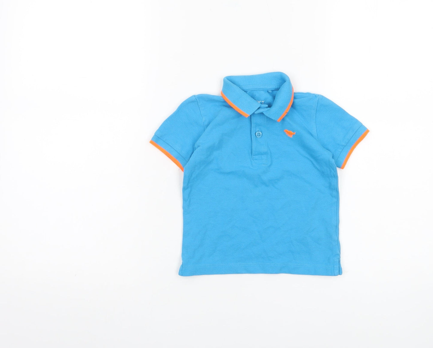 Next Boys Blue Polo Shirt 12-18 Months Cotton Short Sleeve Casual Top
