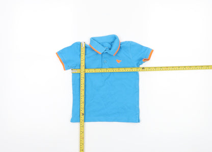Next Boys Blue Polo Shirt 12-18 Months Cotton Short Sleeve Casual Top