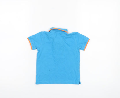 Next Boys Blue Polo Shirt 12-18 Months Cotton Short Sleeve Casual Top