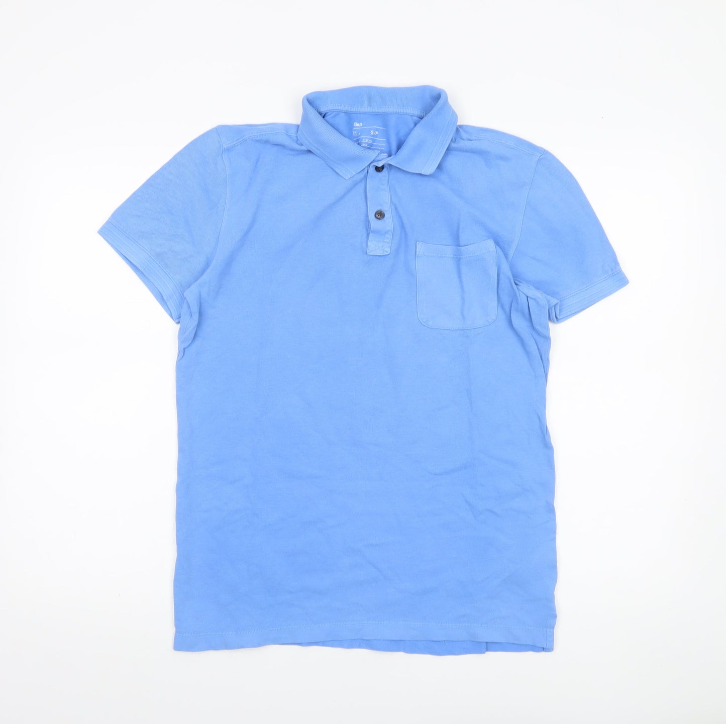 Gap Men's Blue Cotton Polo Shirt Size S Short Sleeve Casual