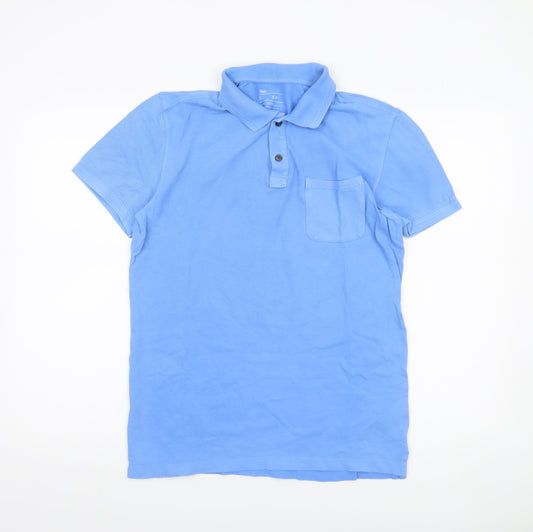 Gap Men's Blue Cotton Polo Shirt Size S Short Sleeve Casual