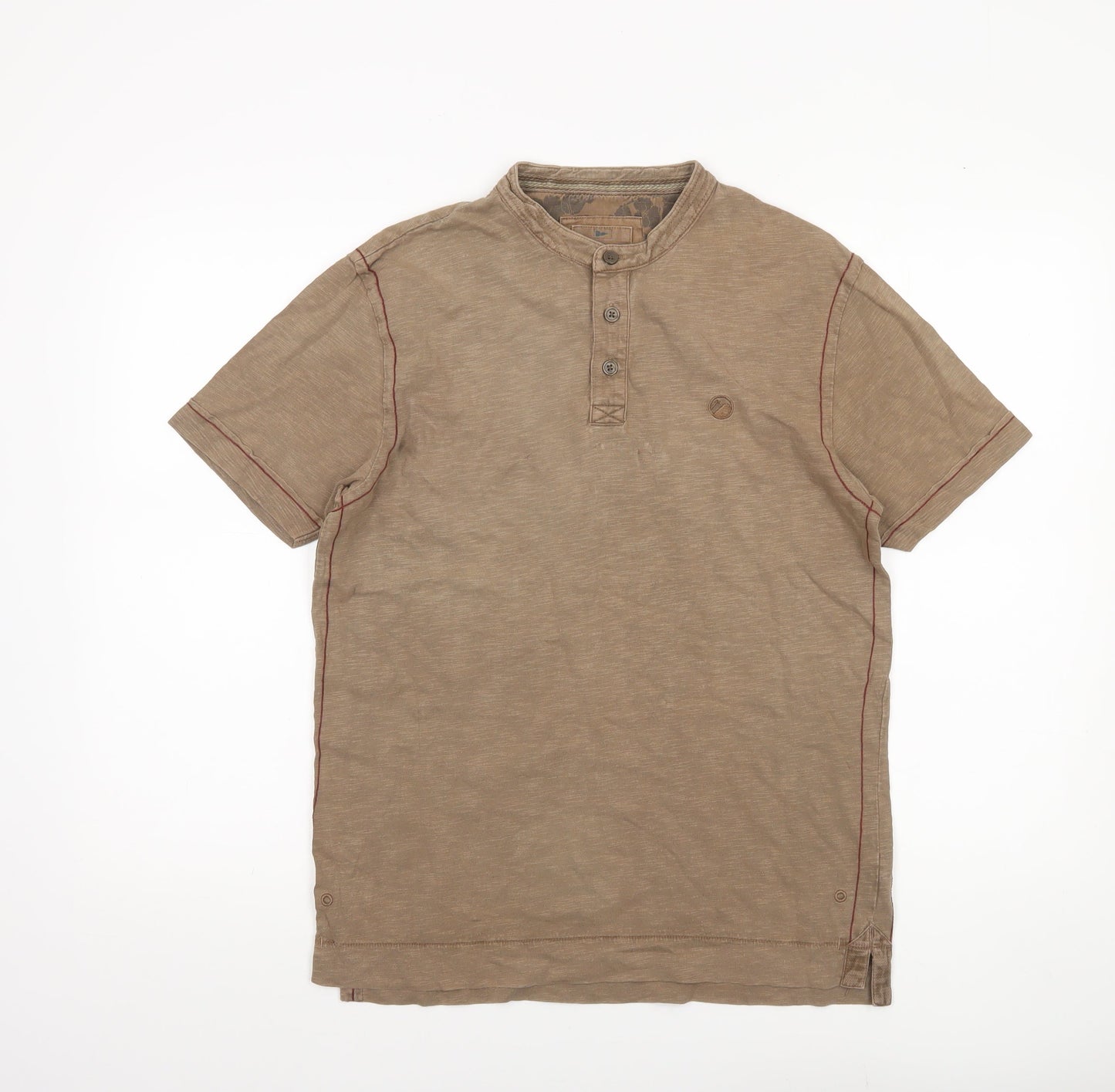North Coast Men’s Brown Henley Short Sleeve T-Shirt Size S