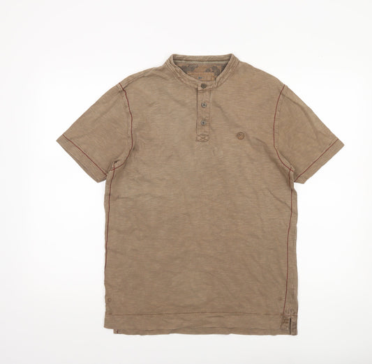 North Coast Men’s Brown Henley Short Sleeve T-Shirt Size S