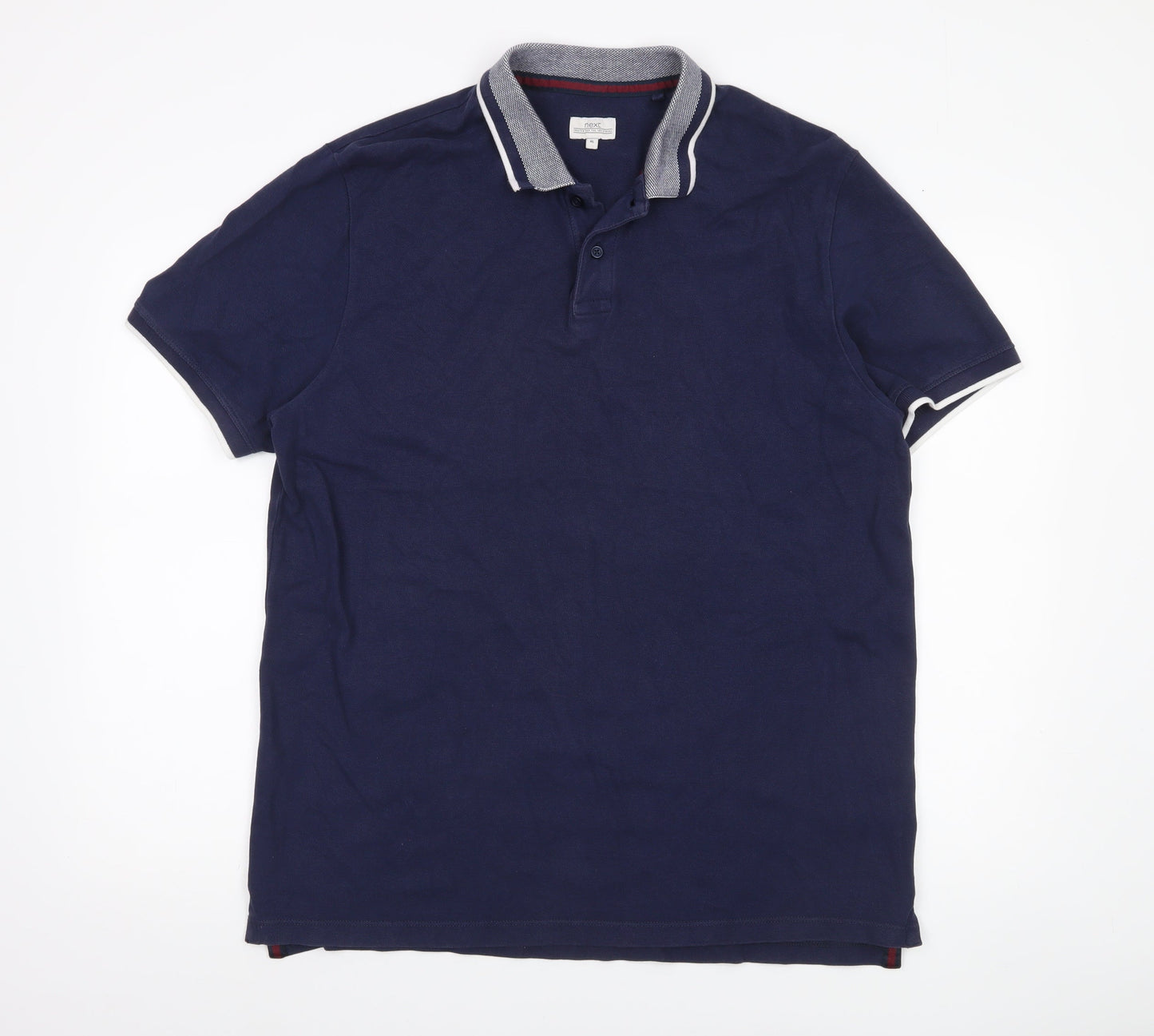 Next Men’s Blue Cotton Polo Shirt XL Short Sleeve Casual