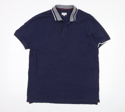 Next Men’s Blue Cotton Polo Shirt XL Short Sleeve Casual