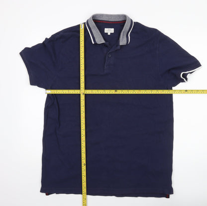 Next Men’s Blue Cotton Polo Shirt XL Short Sleeve Casual