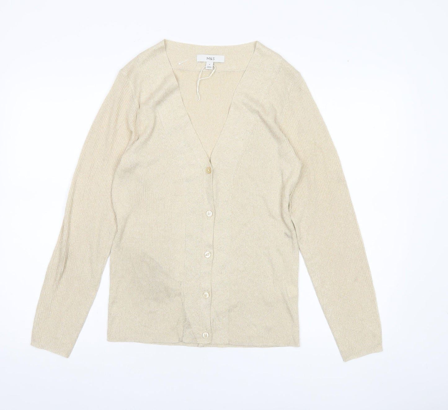 Womens UK Size M Marks and Spencer Beige Cardigan Jumper