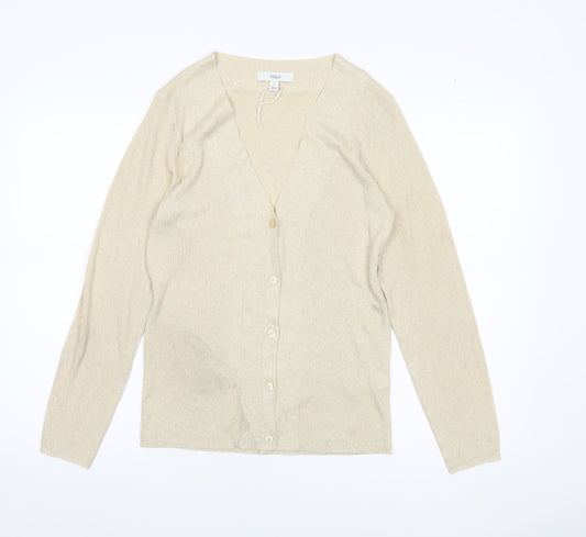Womens UK Size M Marks and Spencer Beige Cardigan Jumper