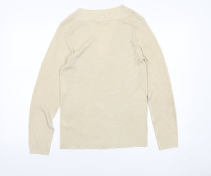 Womens UK Size M Marks and Spencer Beige Cardigan Jumper