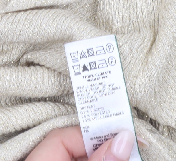 Womens UK Size M Marks and Spencer Beige Cardigan Jumper