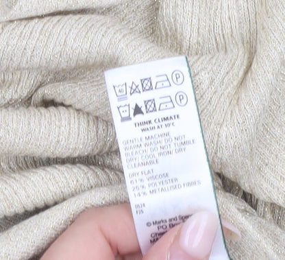 Womens UK Size M Marks and Spencer Beige Cardigan Jumper