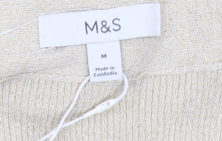 Womens UK Size M Marks and Spencer Beige Cardigan Jumper