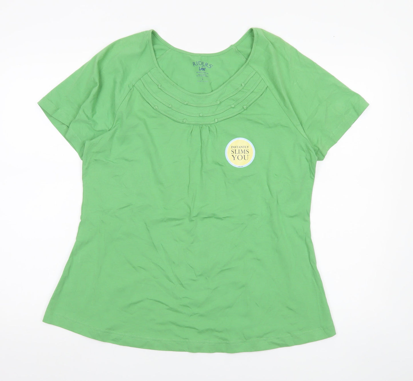 Womens UK Size L Lee Green Basic T-Shirt
