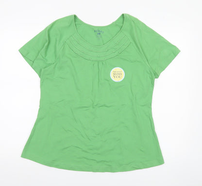 Womens UK Size L Lee Green Basic T-Shirt