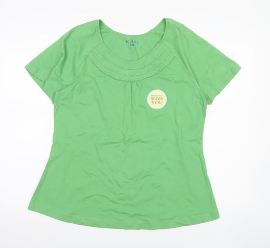 Womens UK Size L Lee Green Basic T-Shirt