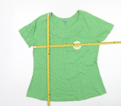 Womens UK Size L Lee Green Basic T-Shirt