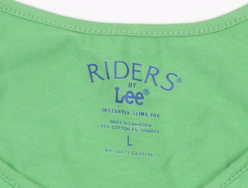 Womens UK Size L Lee Green Basic T-Shirt