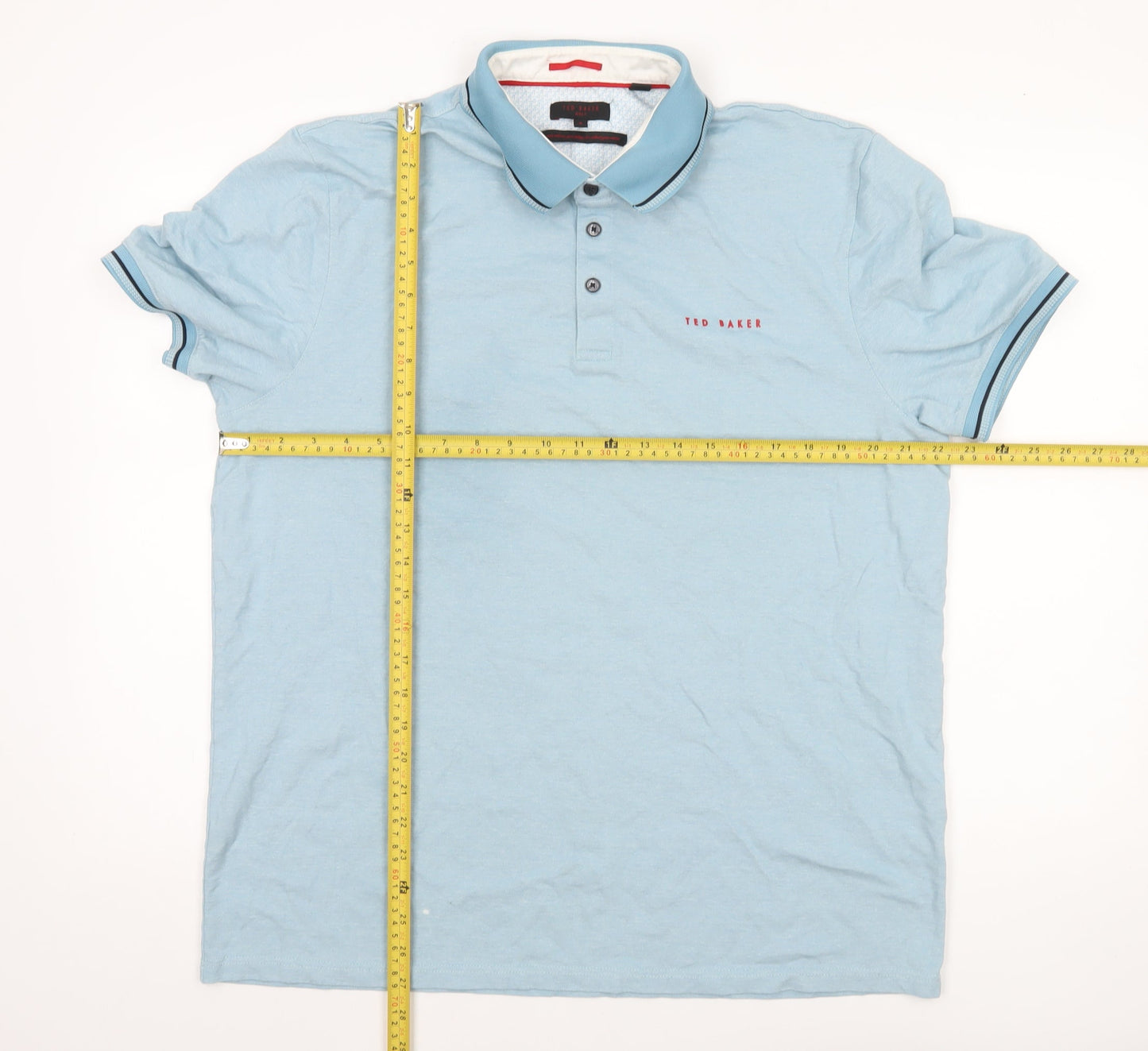 Ted Baker Men’s Blue L Polo Shirt Golf Cotton Stretch Short Sleeve