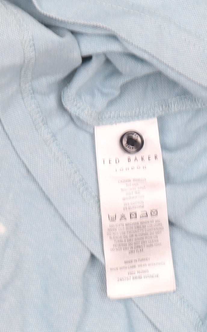 Ted Baker Men’s Blue L Polo Shirt Golf Cotton Stretch Short Sleeve