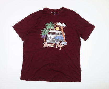 BadRhino Men’s Red XL Graphic Road Trip T-Shirt