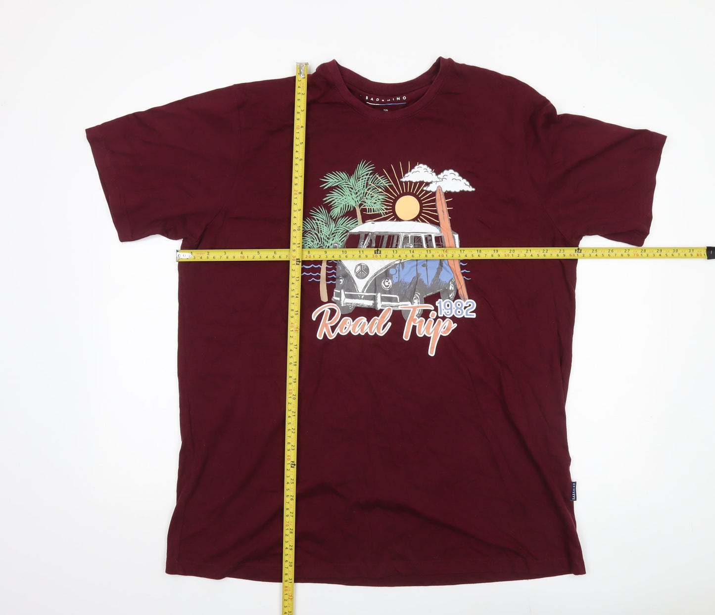 BadRhino Men’s Red XL Graphic Road Trip T-Shirt