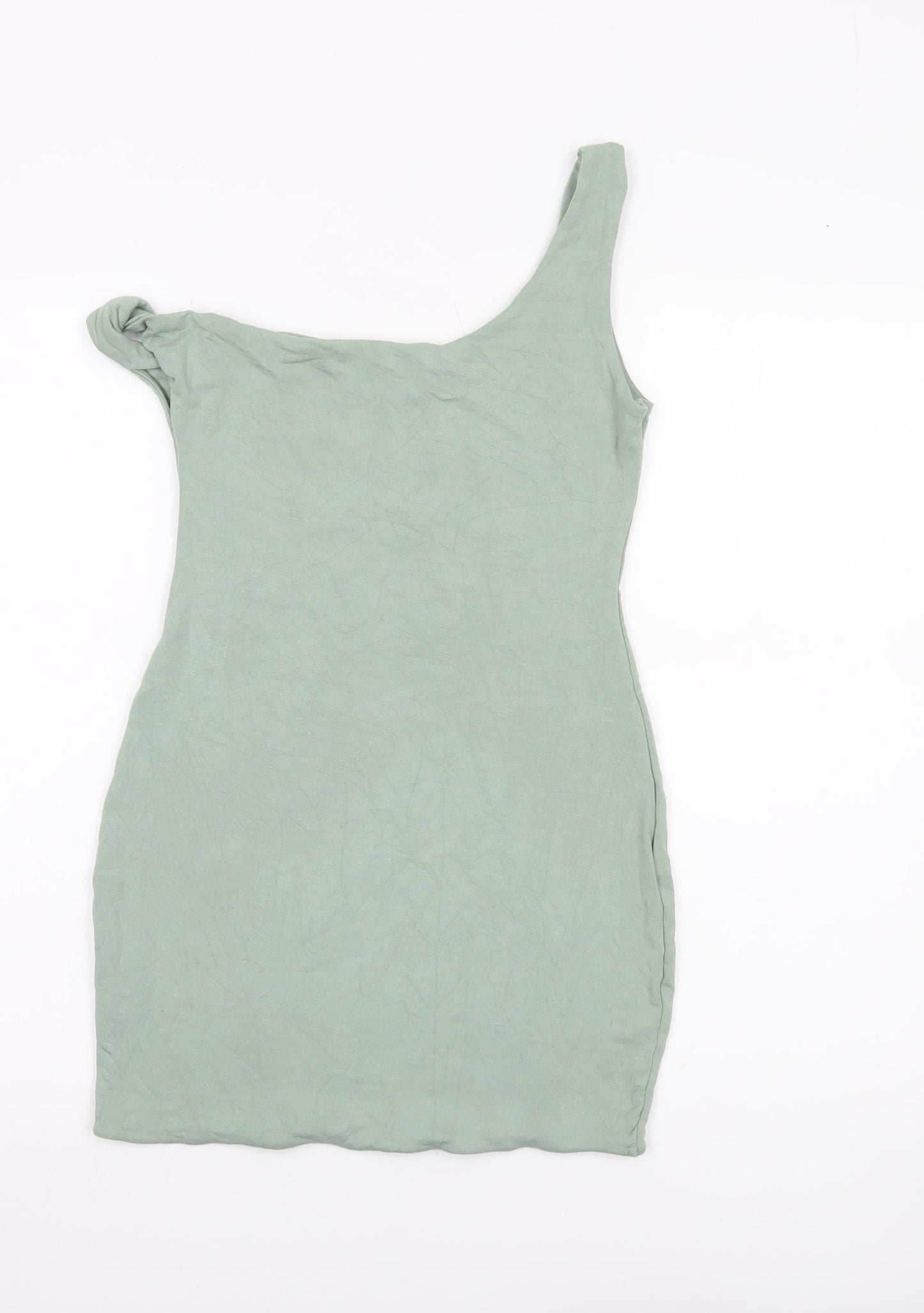 Oh Polly Women Green One Shoulder Bodycon Mini Dress Size 12