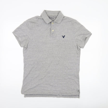 American Eagle Men’s Grey Polo Shirt Athletic Fit Size S