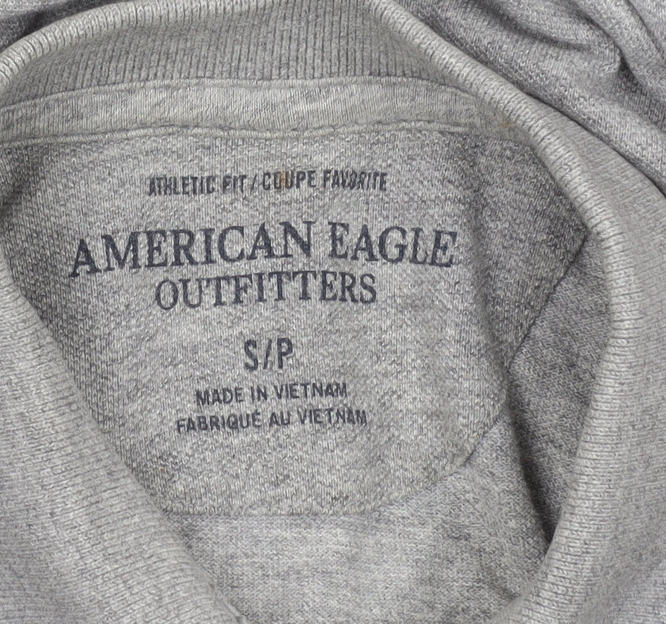 American Eagle Men’s Grey Polo Shirt Athletic Fit Size S