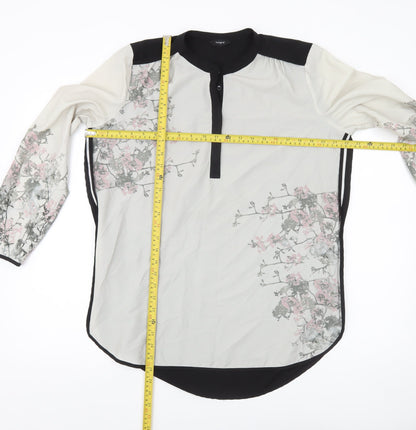 Marks and Spencer Autograph Women's Floral Tunic Blouse Size 14 Black White