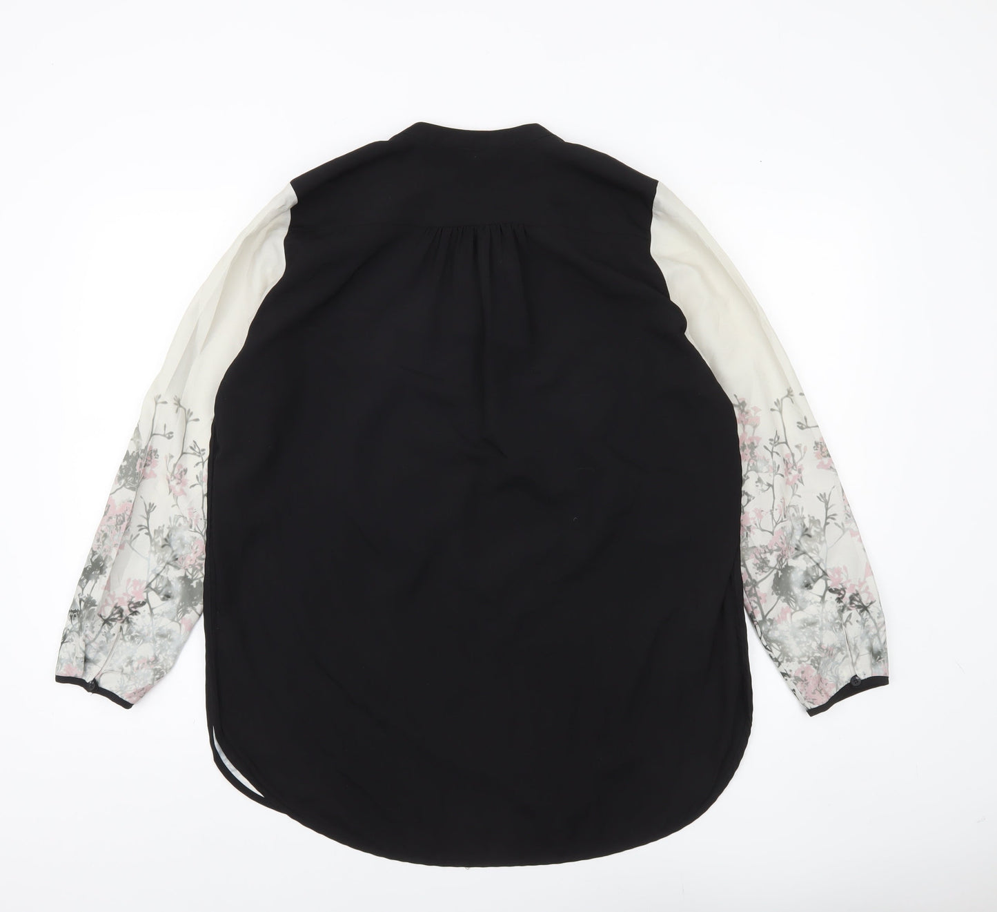 Marks and Spencer Autograph Women's Floral Tunic Blouse Size 14 Black White