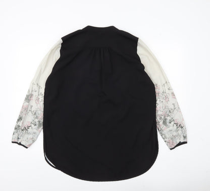 Marks and Spencer Autograph Women's Floral Tunic Blouse Size 14 Black White