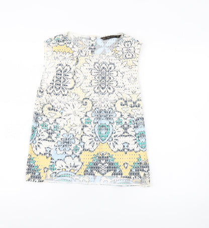 Zara Women’s Multicoloured XS Sleeveless Floral Blouse