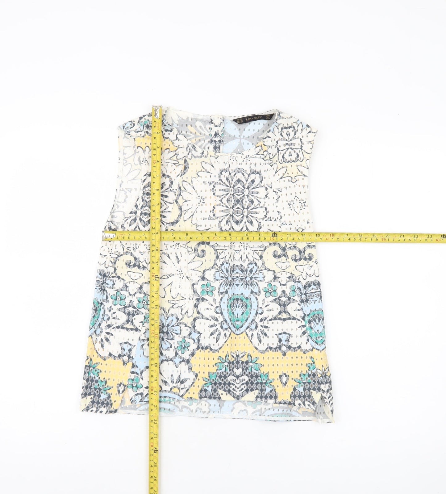 Zara Women’s Multicoloured XS Sleeveless Floral Blouse