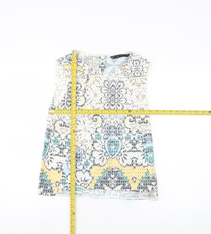 Zara Women’s Multicoloured XS Sleeveless Floral Blouse